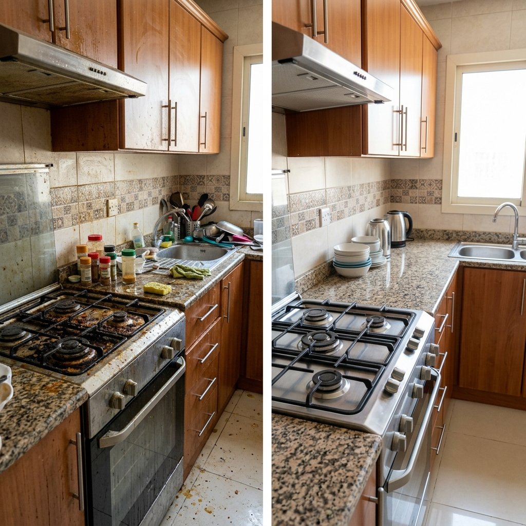 نتائج تنظيف مطابخ وإزالة دهون